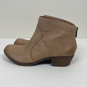 Lucky‎ Brand Binus Leather Ankle Booties sz 7 Light Tan